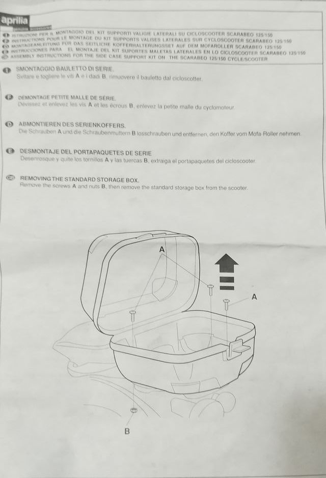 Coppia valigie laterali Aprilia Scarabeo 125-200