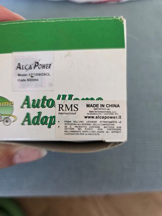 Adattatore Auto/Casa/camper 12V DC 800mA