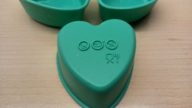 3 Moldes Corazón Plástico Verde