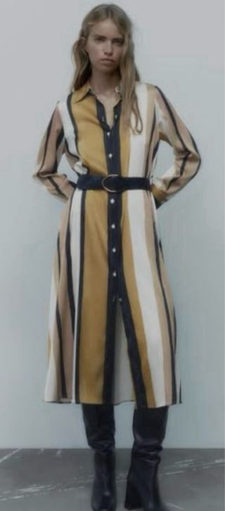Vestido Zara Rayas Multicolor