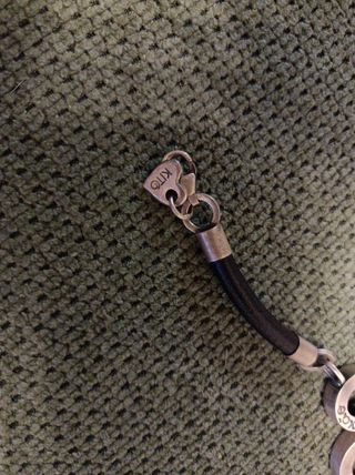 Pulseira Kito Aço e Couro com Brilhante