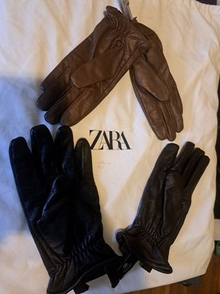 Guantes de Piel Zara Mujer Talla L
