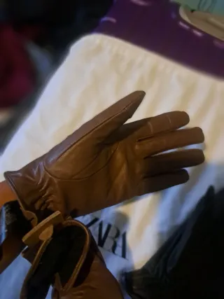 Guantes de Piel Zara Mujer Talla L