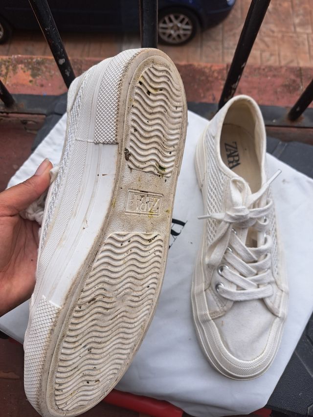 Zapatillas Zara Mujer Talla 39 Blancas