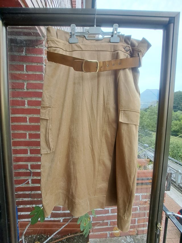 Falda Zara Beige Talla XL
