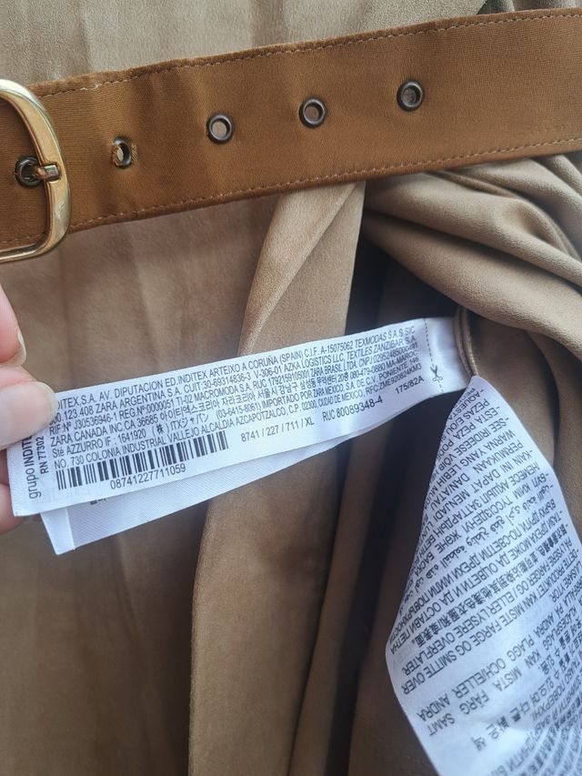 Falda Zara Beige Talla XL