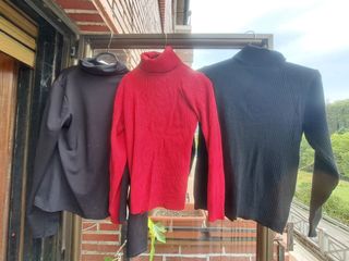 Conjunto 3 jerséis cuello alto mujer XL