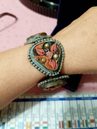 Bracciale vintage mosaico foglie