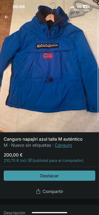 Chaqueta Napapijri azul talla M auténtica