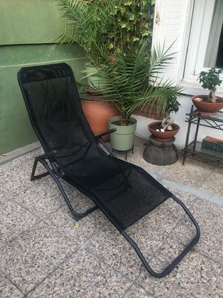 Hamaca Piscina/Jardín Negra y Gris