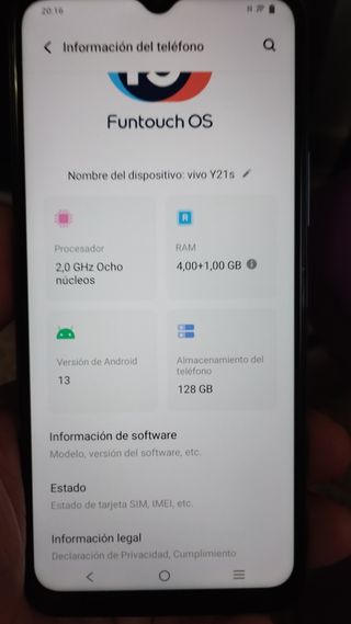 Telefono cellulare Vivo V21S Blue