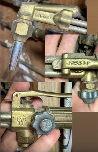 Equipo Soldador, boquillas, soplete...años30 cobre