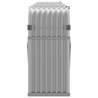 vidaXL Leñero de acero galvanizado gris claro