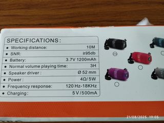 Altavoz Bluetooth T&G Negro