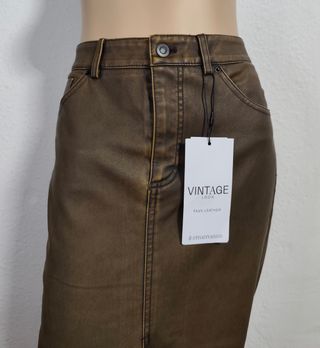 Falda Larga Stradivarius Marrón Talla 38