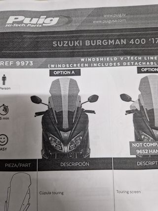 Cúpula Parabrisas Suzuki Burgman AN400