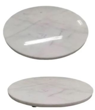 Tapa de mesa redonda de mármol blanco