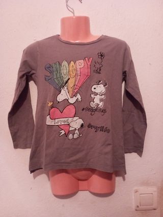 Camiseta Snoopy Niña Manga Larga 3 y4 años
