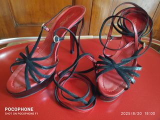 Sandali schiava Dolce & Gabbana pelle neri rossi