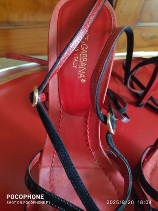 Sandali schiava Dolce & Gabbana pelle neri rossi