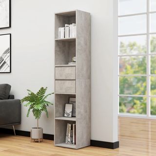 vidaXL Estantería madera contrachapada gris 