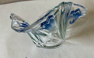 Vaso decorativo fiori blu e verdi