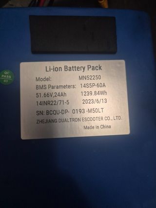 Batería Dualtron 52V 25Ah