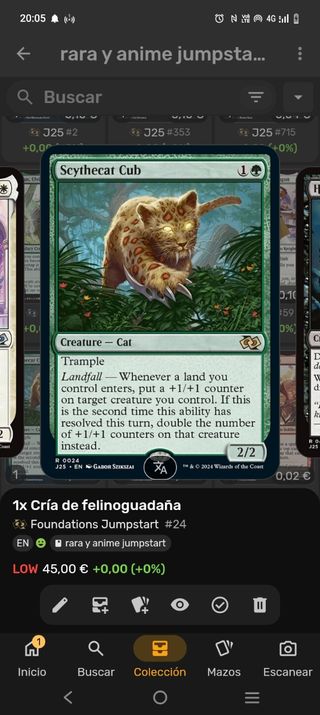 Carta Magic cria de felinoguadaña