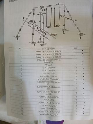 Columpio infantil 2 balancines