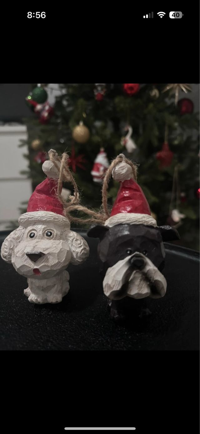 2 adornos de madera para árbol de Navidad