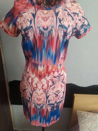 Vestido de neopreno estampado