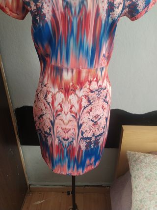 Vestido de neopreno estampado