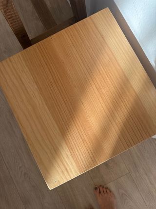 Mesita cuadrada madera pino natural