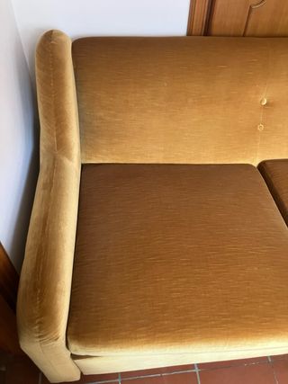 Divano letto velluto ocra anni 70