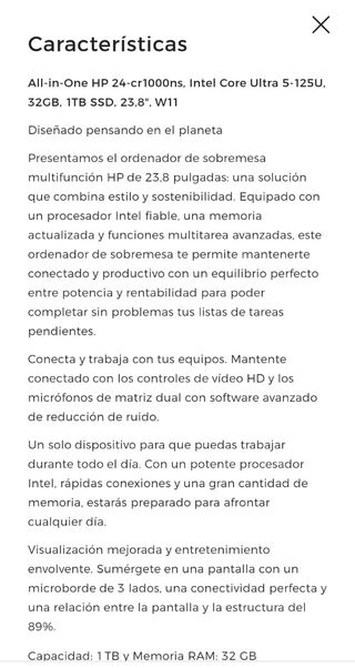 Ordenador All-in-one HP 24 Blanco
