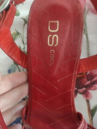 Sandalias de piel mujer burdeos