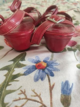 Sandalias de piel mujer burdeos