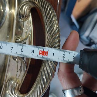 Antiguo juego café alpaca y porcelana