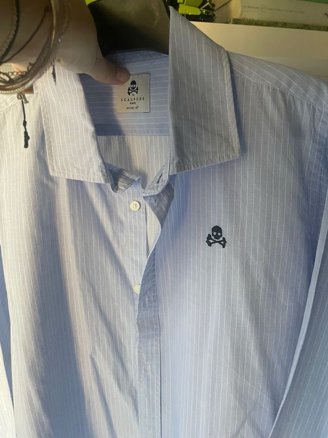 Camisa Scalpers Niño Azul claro a Rayas