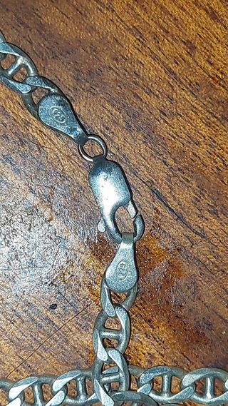 Cadena de plata estilo ancla