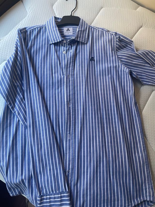 Camisa Scalpers niño azul rayas