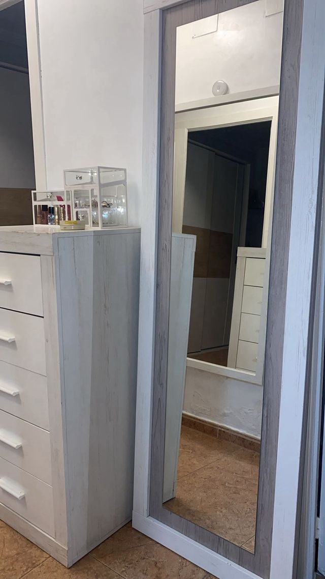 Espejo de pie madera y cristal