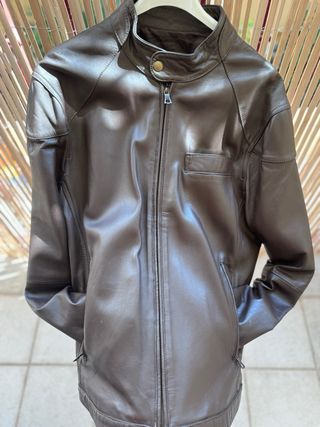 Cazadora de Piel para Hombre Marrón