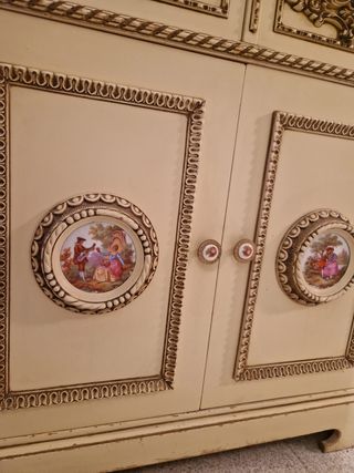 Mueble Taquillón Vintage con Encimera de Mármol