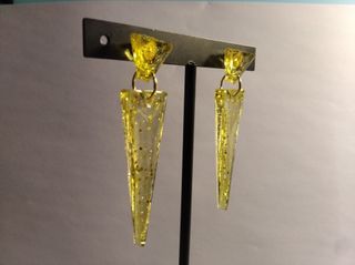 Pendientes Amarillos con Purpurina