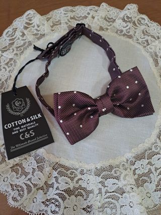 Cotton & Silk bordeaux bow tie