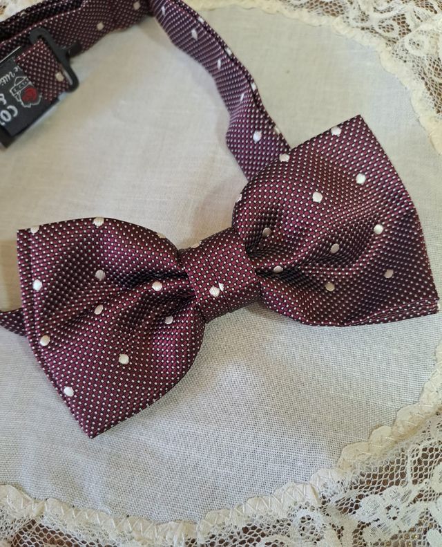 Cotton & Silk bordeaux bow tie