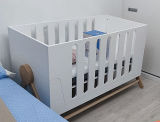 Cuna Convertible 140x70 Blanco/Cera Natural