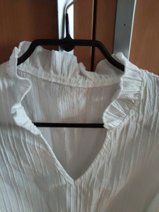 Blusa blanca manga larga talla 40