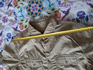 Camisa Safari Beige Manga Corta